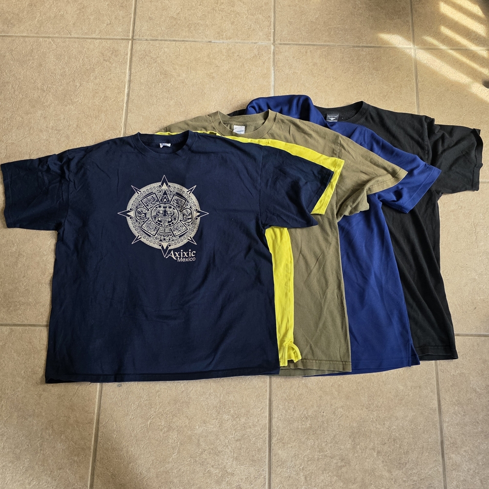 Set Of 5 Mans XXL Grand Slam Assorted Graphic Tees - Navy, Olive, Black